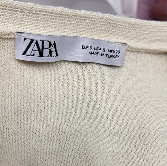 SOLD- Zara cream button down dress - Picture 2 of 4